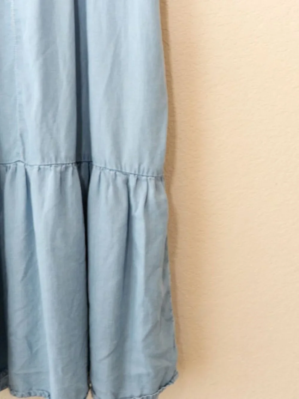 Max Blue Lyocell Wrap Midi Dress Womens 10 Embroidered Tie Waist Cottagecore - Picture 14 of 14